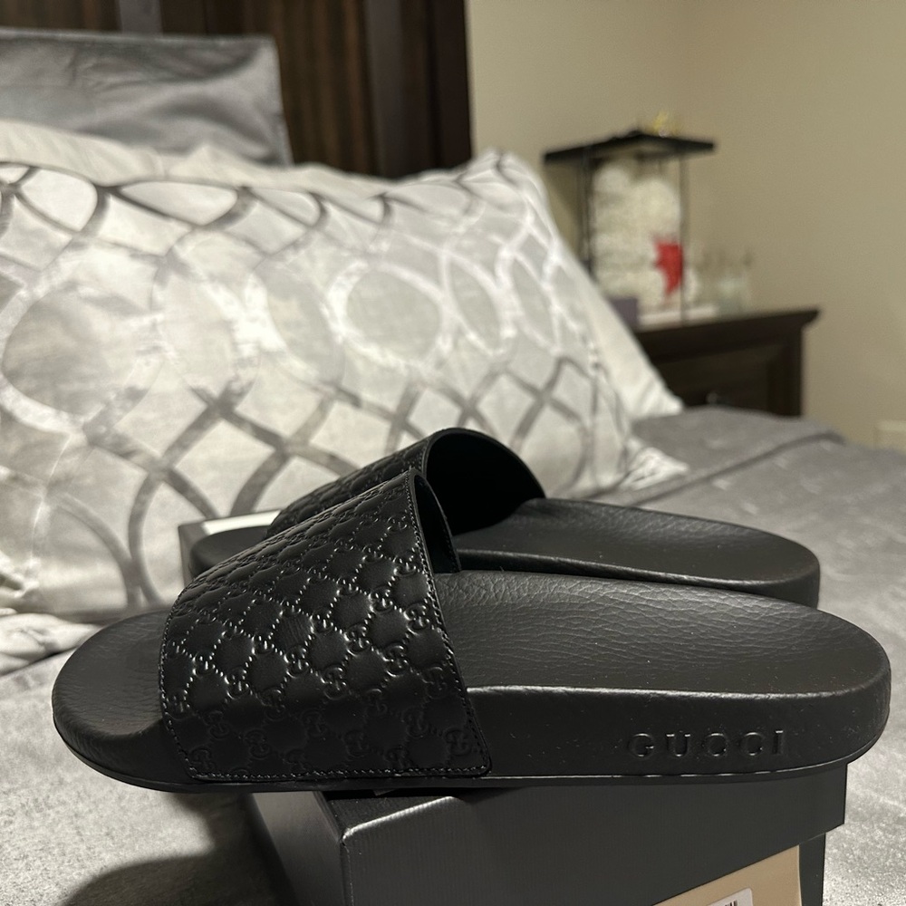 Black Gucci Slides - Picture 3 of 4